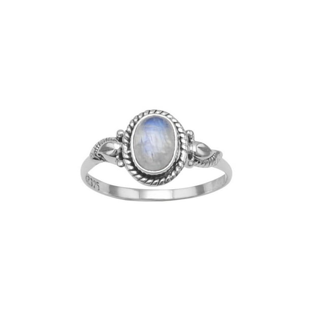 Details about   925 Sterling Silver Ring Natural Rainbow Moonstone Festival Wedding Gift RS-1058